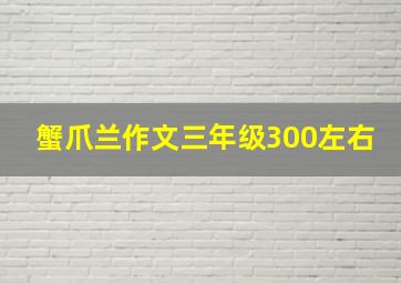 蟹爪兰作文三年级300左右