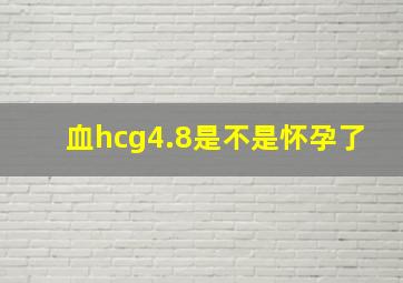 血hcg4.8是不是怀孕了