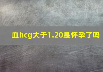 血hcg大于1.20是怀孕了吗