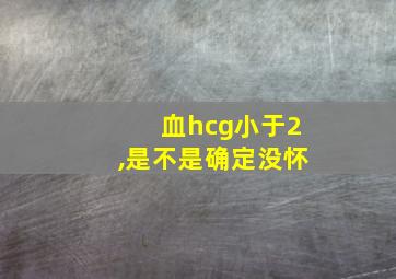 血hcg小于2,是不是确定没怀