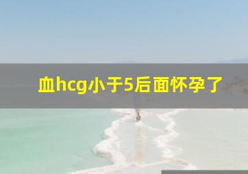 血hcg小于5后面怀孕了