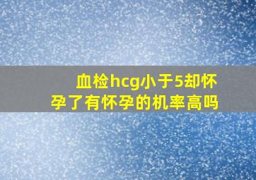 血检hcg小于5却怀孕了有怀孕的机率高吗