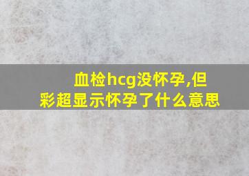 血检hcg没怀孕,但彩超显示怀孕了什么意思