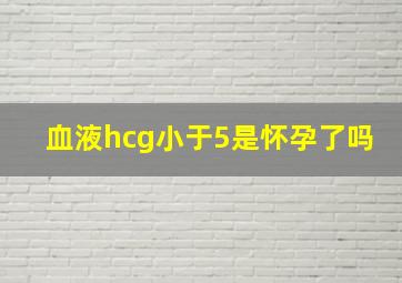 血液hcg小于5是怀孕了吗