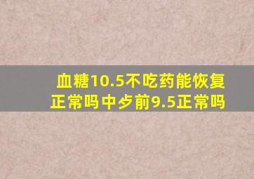 血糖10.5不吃药能恢复正常吗中歺前9.5正常吗