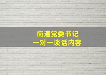 街道党委书记一对一谈话内容