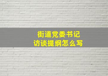 街道党委书记访谈提纲怎么写