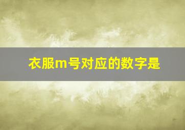 衣服m号对应的数字是