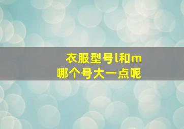 衣服型号l和m哪个号大一点呢