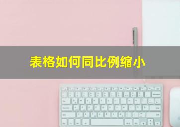 表格如何同比例缩小