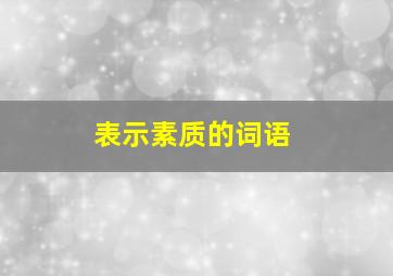 表示素质的词语