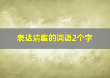 表达清醒的词语2个字