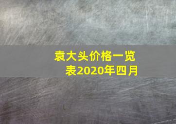 袁大头价格一览表2020年四月