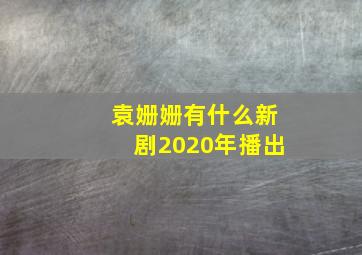 袁姗姗有什么新剧2020年播出