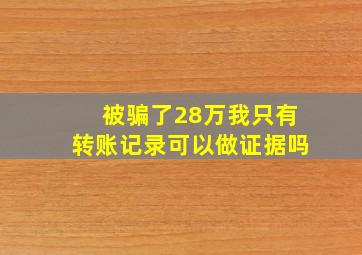 被骗了28万我只有转账记录可以做证据吗