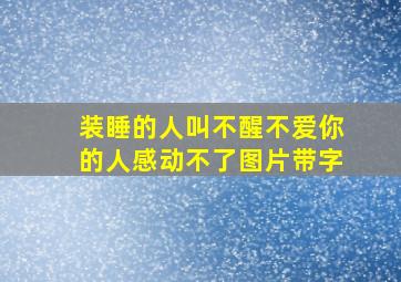 装睡的人叫不醒不爱你的人感动不了图片带字