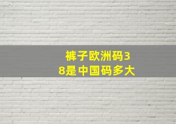 裤子欧洲码38是中国码多大