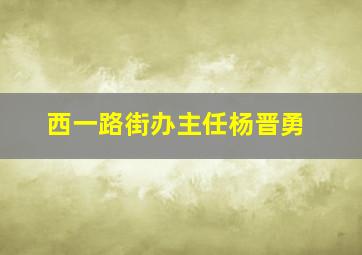 西一路街办主任杨晋勇