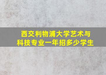 西交利物浦大学艺术与科技专业一年招多少学生