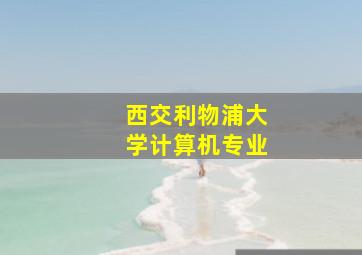 西交利物浦大学计算机专业