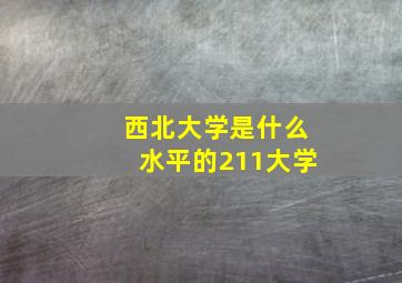 西北大学是什么水平的211大学