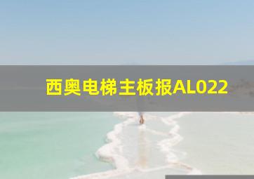 西奥电梯主板报AL022