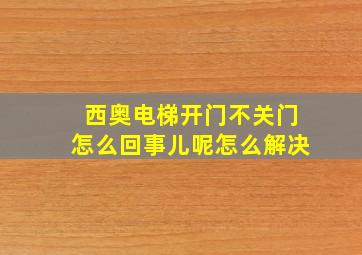 西奥电梯开门不关门怎么回事儿呢怎么解决