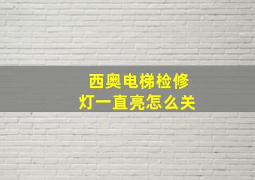 西奥电梯检修灯一直亮怎么关