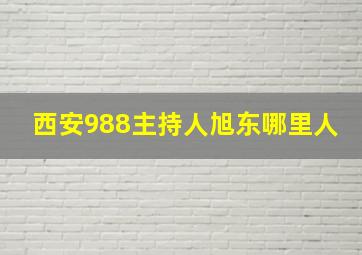 西安988主持人旭东哪里人