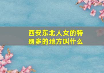 西安东北人女的特别多的地方叫什么