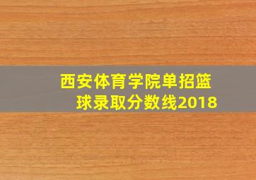 西安体育学院单招篮球录取分数线2018