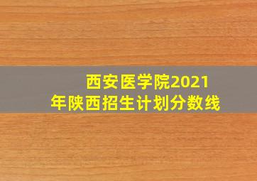 西安医学院2021年陕西招生计划分数线