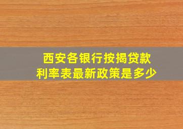 西安各银行按揭贷款利率表最新政策是多少