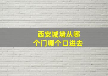 西安城墙从哪个门哪个口进去