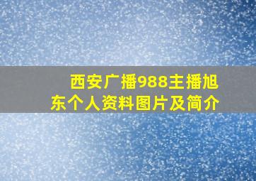 西安广播988主播旭东个人资料图片及简介