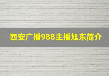 西安广播988主播旭东简介