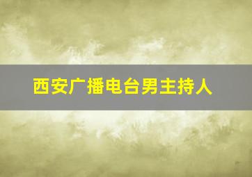 西安广播电台男主持人