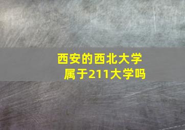 西安的西北大学属于211大学吗