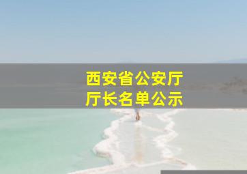 西安省公安厅厅长名单公示