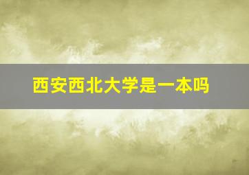 西安西北大学是一本吗