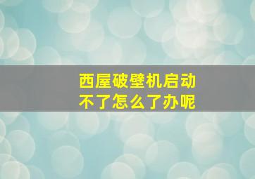 西屋破壁机启动不了怎么了办呢