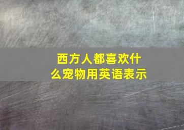 西方人都喜欢什么宠物用英语表示