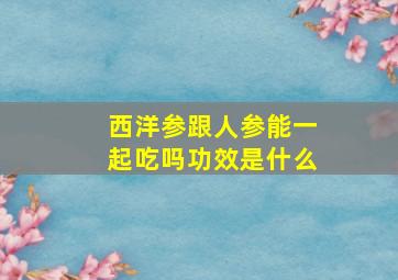 西洋参跟人参能一起吃吗功效是什么