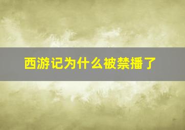 西游记为什么被禁播了