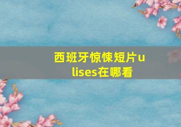 西班牙惊悚短片ulises在哪看