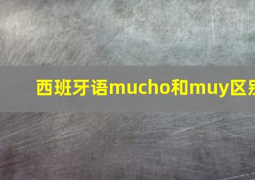 西班牙语mucho和muy区别