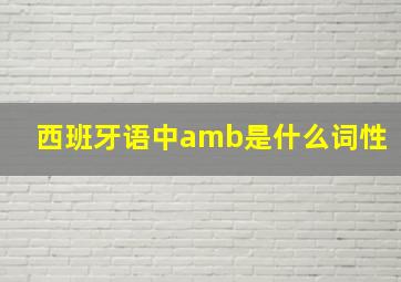 西班牙语中amb是什么词性