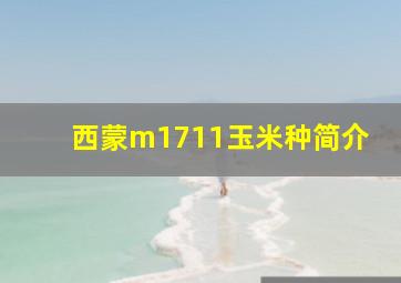 西蒙m1711玉米种简介