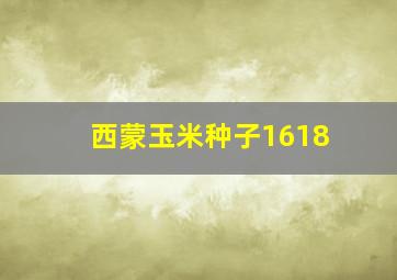 西蒙玉米种子1618