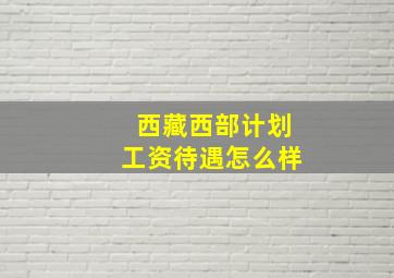 西藏西部计划工资待遇怎么样